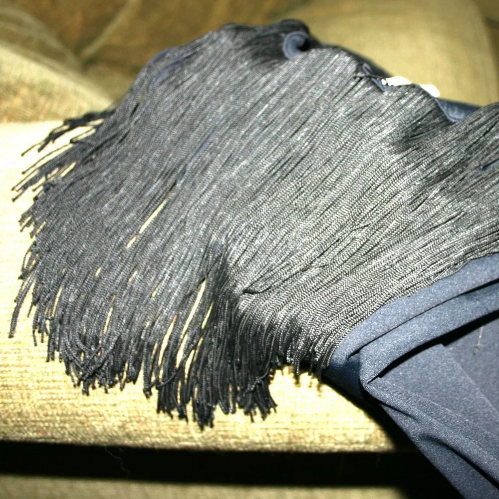 OZBEK Black Fringe Cocktail/Party Dress Made in Italy Size 6 Vintage Worn Once - Picture 12 of 12